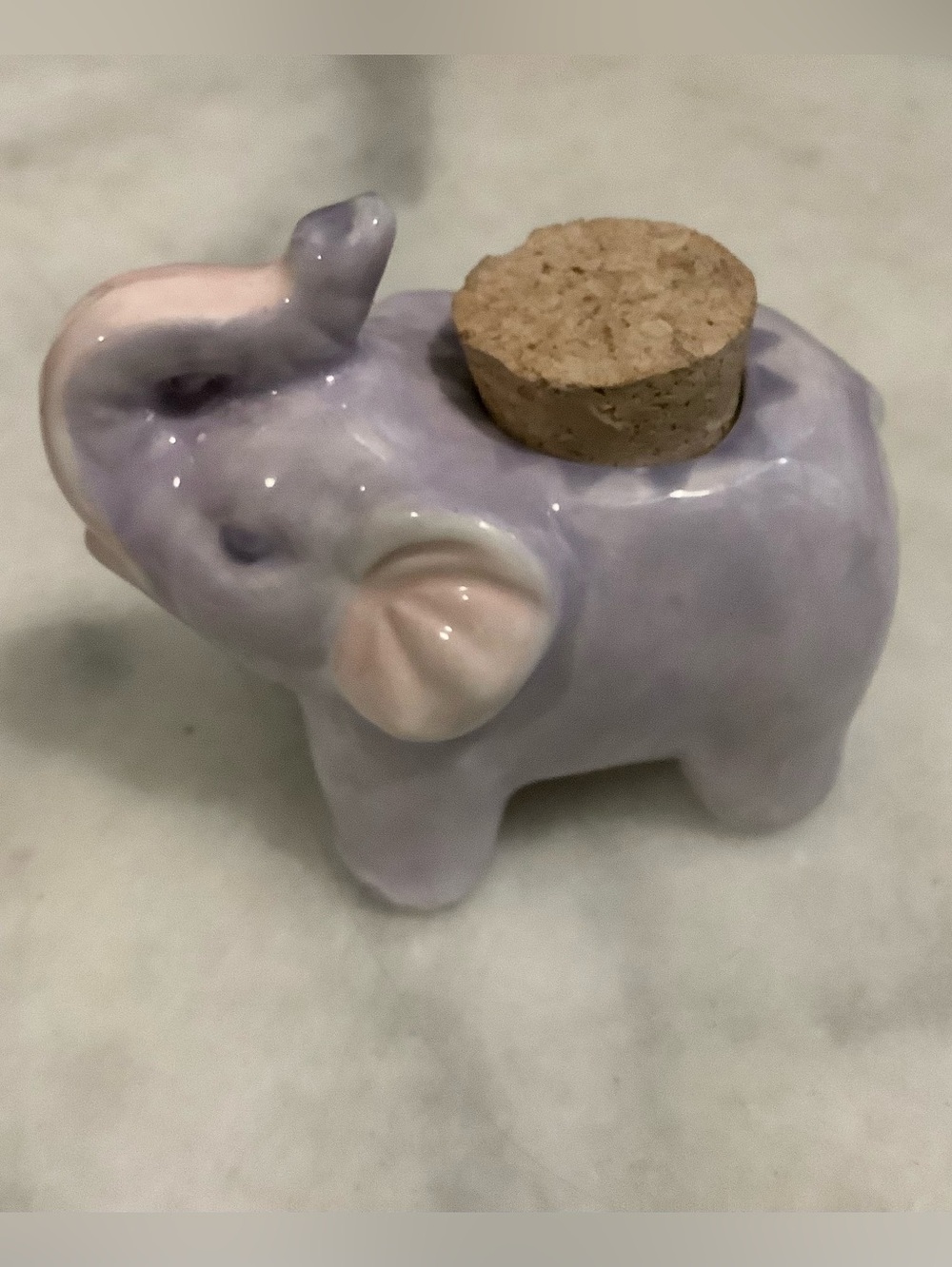 Adorable Ceramic Elephant Airplant trinket container handmade